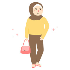 aesthetic fashionable girl wearing hijab