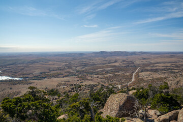 Wichita Mountains Wildlife Refuge in the fall, autumn, view from Mount Scott