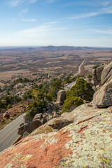 Wichita Mountains Wildlife Refuge in the fall, autumn, view from Mount Scott