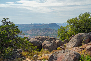 Wichita Mountains Wildlife Refuge in the summer, view from Mount Scott