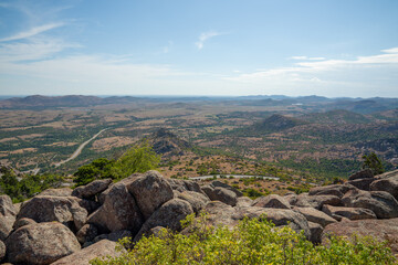 Wichita Mountains Wildlife Refuge in the summer, view from Mount Scott