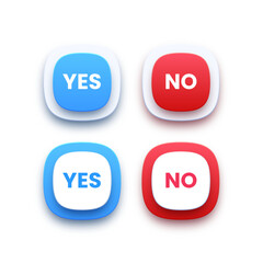 Set of yes and no buttons illustration