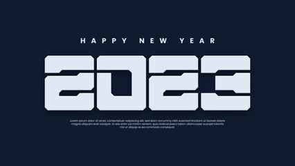 Simple style happy new year 2023 celebration poster design