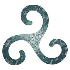 Triskele, Celtic symbol, trinity knot, triple spiral, isolated