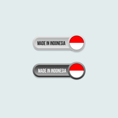 Made in Indonesia, sticker labels for products, packaging and promotions, with country flag