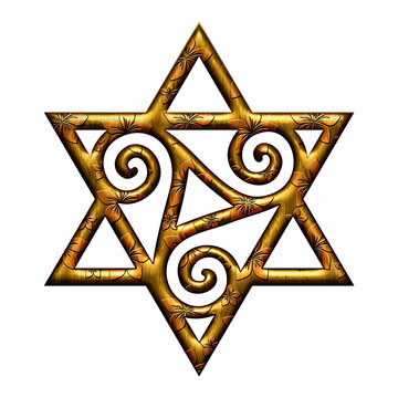 Triskele, Merkaba, spiritual symbol, trinity knot, triple spiral, isolated