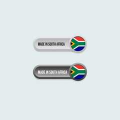 Made in South Africa vector sticker, with country flag