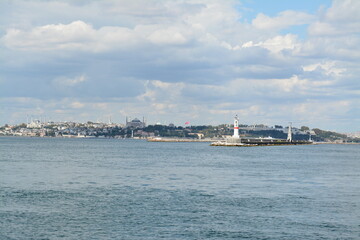 Istanbul, waterview, skyline, sky and clouds