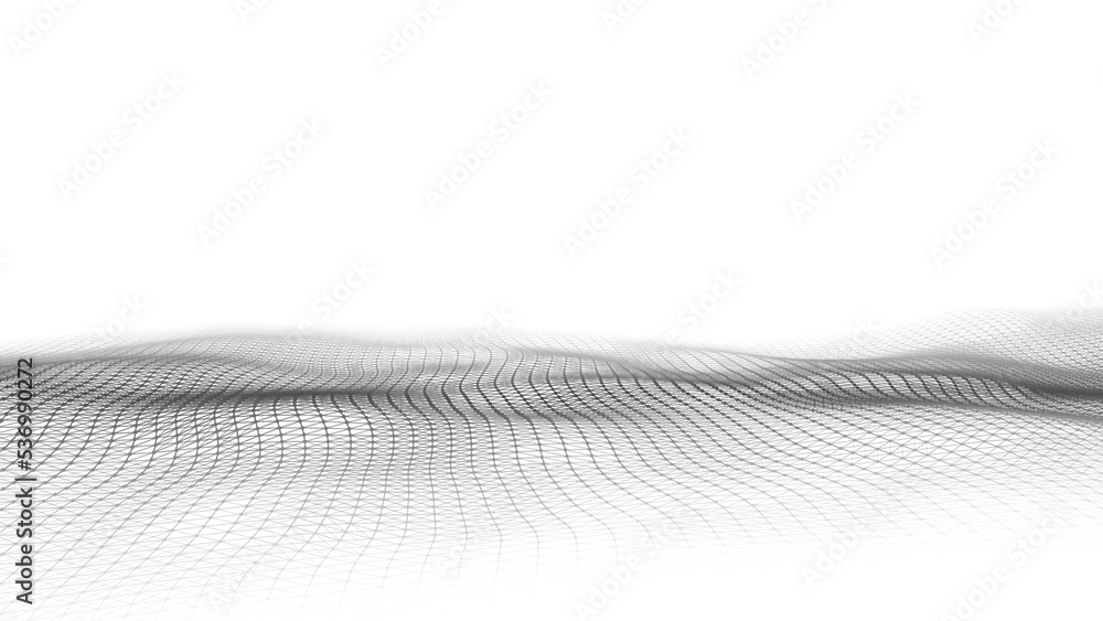 Poster digital technology wave. light cyberspace with motion dots. futuristic digital background artificial