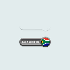 Made in South Africa vector sticker, with country flag