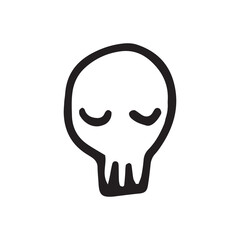 skull illustration on isolated white background