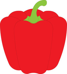 Red Bell Pepper (Capsicum annuum).