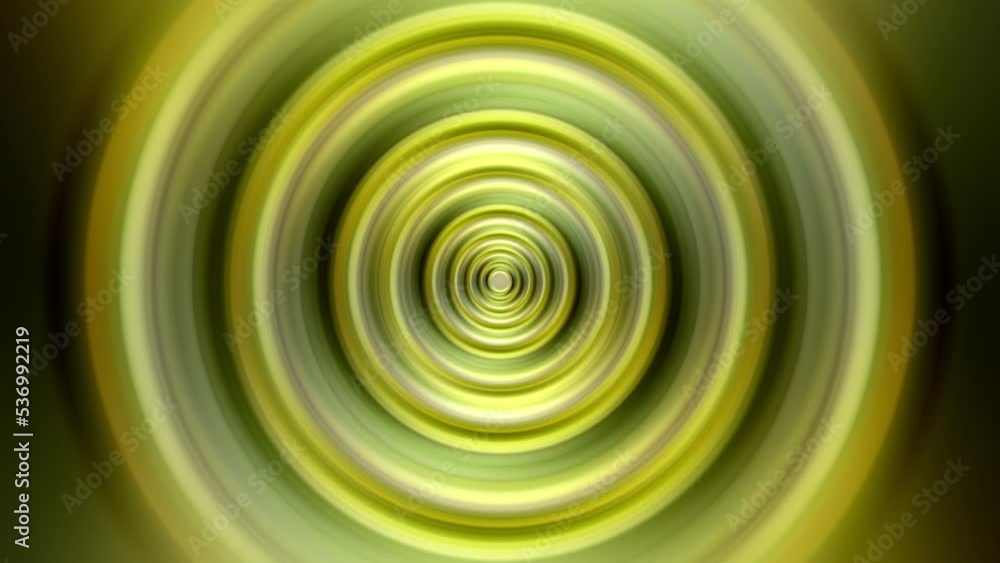 Poster abstract seamless loop hypnotic center yellow gold green radial gradient displacement animation. glo
