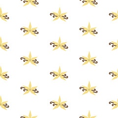 Flat design vanilla flower vector pattern