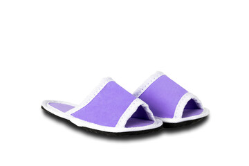 Purple house slipper isolated on white background with clipping path.