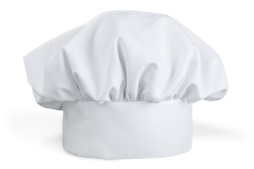 White cooks cap isolated on white background.
