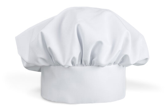 White cooks cap isolated on white background.