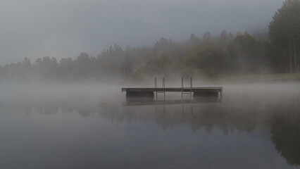 Foggy morning on the lake
