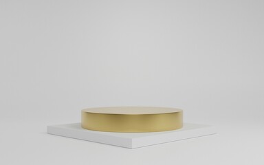 Podium Background 3D White Color,There is an area for displaying products ,promote products, Product presentation,3D rendering,show cosmetic product display,help the product stand out,3D Mock up,