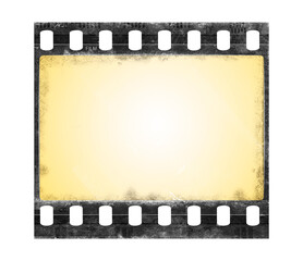 Grunge film frame on transparent background