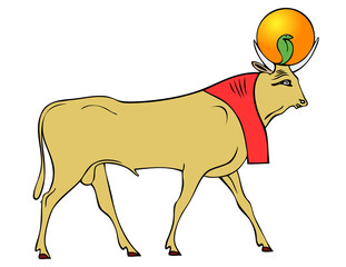 Apis - sacred bull of Ancient Egypt on transparent background