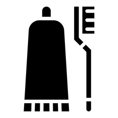 toothbrush and paste icon