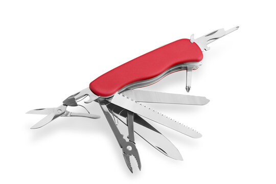 Multi-Tasking metal Penknife isolated on white