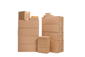 Stacks of cardboard boxes