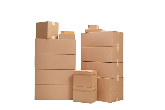 Stacks of cardboard boxes