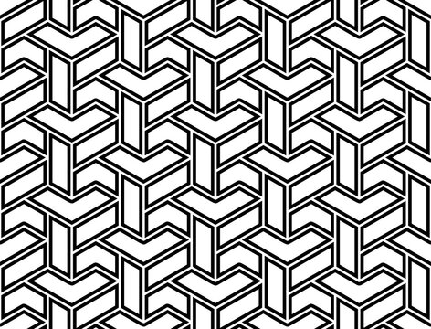 Seamless geometric background for your designs. Modern vector ornament. Geometric abstract black and white pattern
