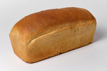 loaf of bread on white background