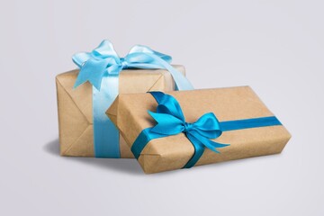 Beautiful Holiday present box with ribbon