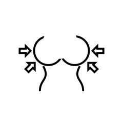 Plastic surgery line icon with woman body