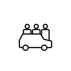  Car sharing line icon isolated on white background