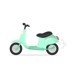 Fototapeta na wymiar Vespa scooter. Online delivery service , online order tracking, delivery home and office. Scooter delivery. Shipping.