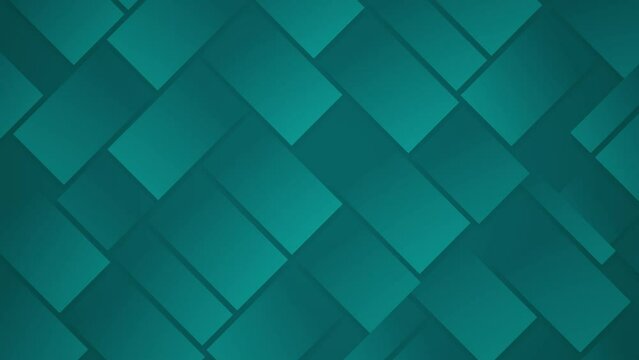 Moving paper texture pattern. Technological animated geometrical background, scales from rectangular sheets of blue-green color. High quality FullHD footage