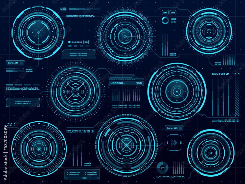 Poster HUD circle data infographic, data screen dashboard or digital interface, vector holograms. HUD technology graphs and UI screen digital elements, chart diagram and virtual dashboard control