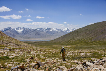 Trekking into the Great Pamir Range of Afghanistan from the Belayrik Pass, Lake Zorkul, Tajikistan