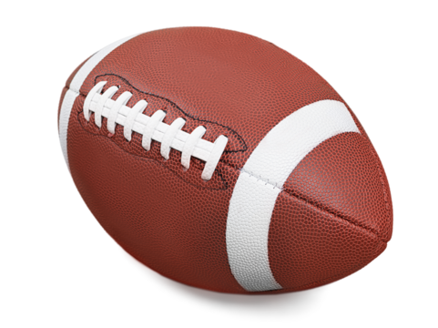 American football ball isolated on white background