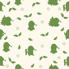 Santa Claus Christmas silhouette pattern. Vector