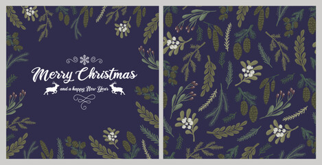 Beautiful vector Christmas card template