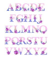 alphabet with orchids 