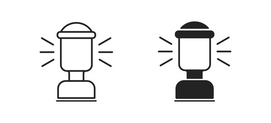 Modern kerosene lantern icon. Camp symbol. Light sign. Minimalistic design.