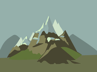 Fototapeta na wymiar Art illustration background landscape hill design concept seamless cliff nature of mountain canyon