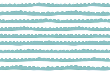 Hand drawn vector doodle lines pattern horizontal background. Abstract shapes texture. Geometric Ink blue elements background
