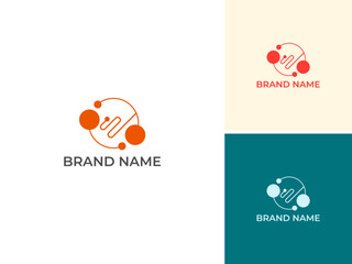 ILLUSTRATION LETTER W WITH CIRCLE DOT TECH LOGO ICON DESIGN VECTOR