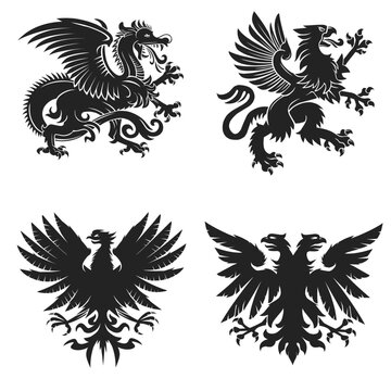set of heraldic symbols