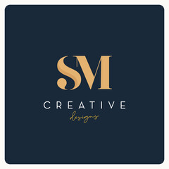 Monogram SM logo design, creative letter logo for business and company.