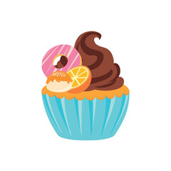 party cupcakes Keep cakes, birthday parties, cupcakes of various flavors, chocolate, lemon, blueberry, vanilla, milk, mixed fruit cupcakes
