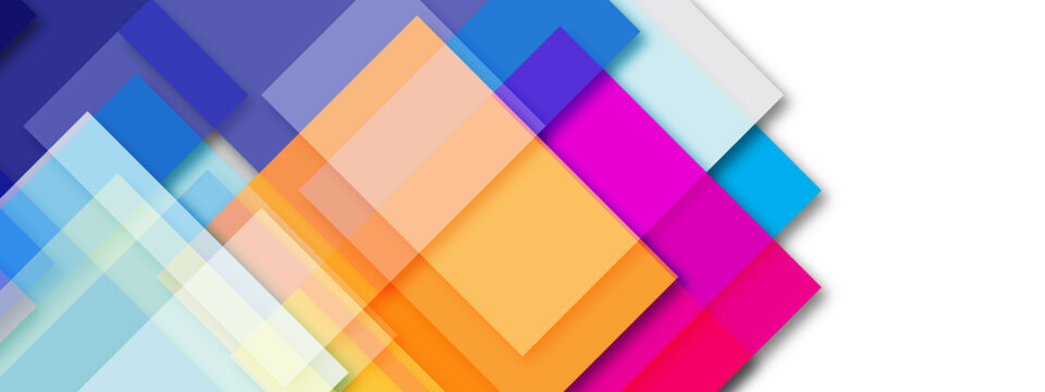 Abstract modern colorful geometric overlapping square pattern, design of technology background with shadow. Vector illustration. You can use for add, poster, template, banner, wallpaper.